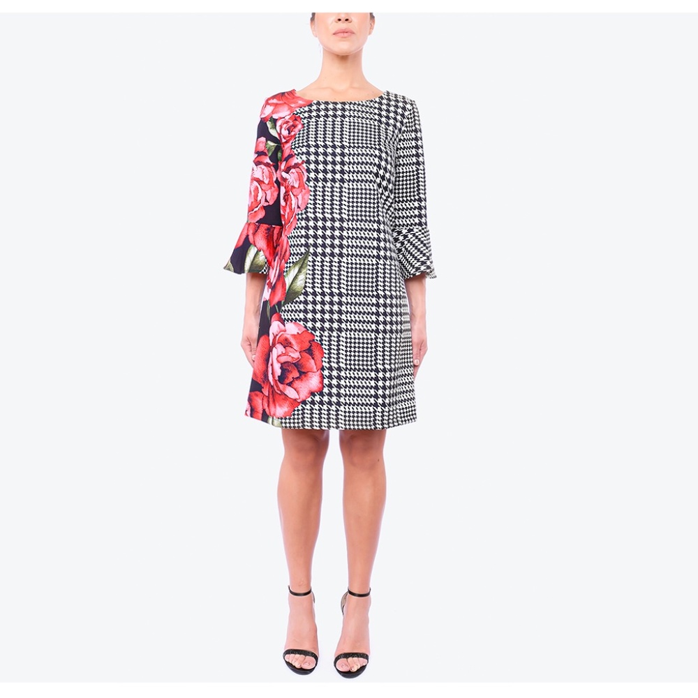 Houndstooth midi dress